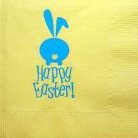 Pre-Printed Beverage Napkins<br> Happy Easter w/bunny
