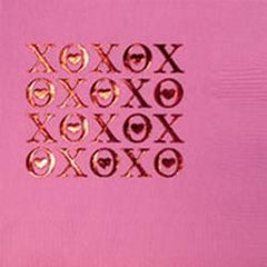 Pre-Printed Beverage Napkins<br> XOXOXO