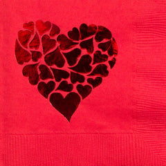 Pre-Printed Beverage Napkins<br> Heart of Hearts