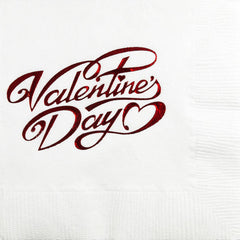 Pre-Printed Beverage Napkins<br> Valentine's Day